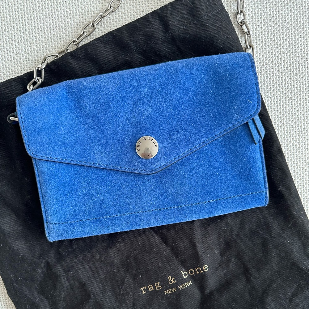 rag & bone Blue Suede Crossbody Bag
